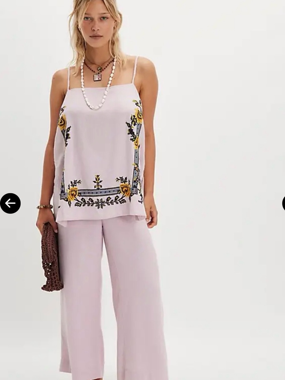 Free People Sightseer Embroidered Linen Set - EUC - Gorgeous!!!